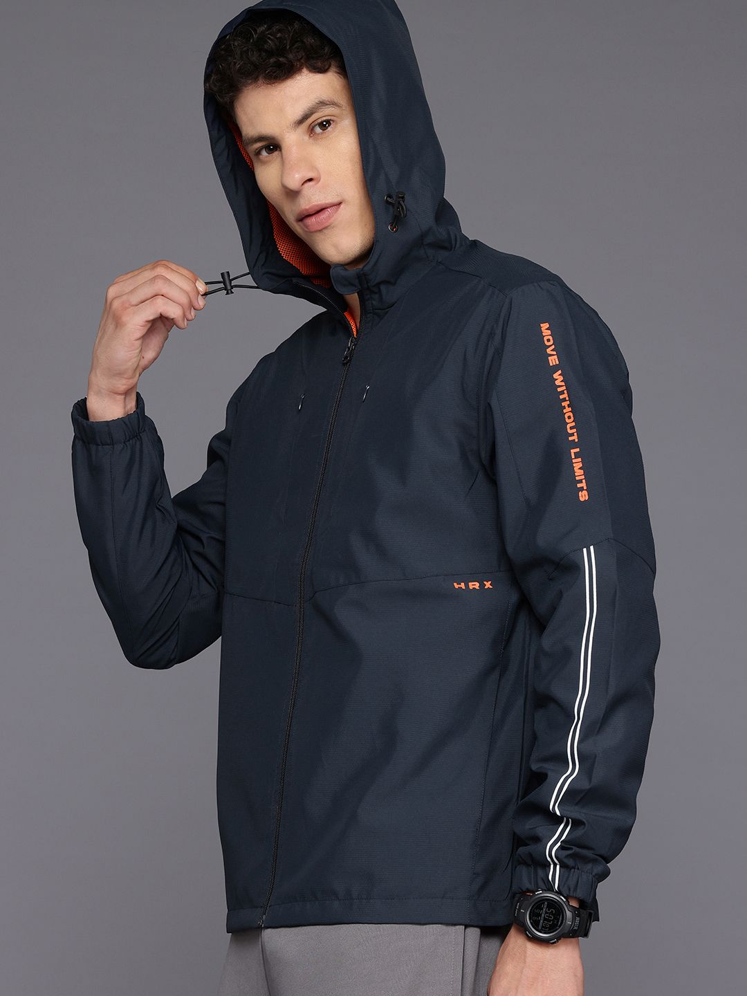 HRX by Hrithik Roshan Rapid-Dry Hooded Training Jacket