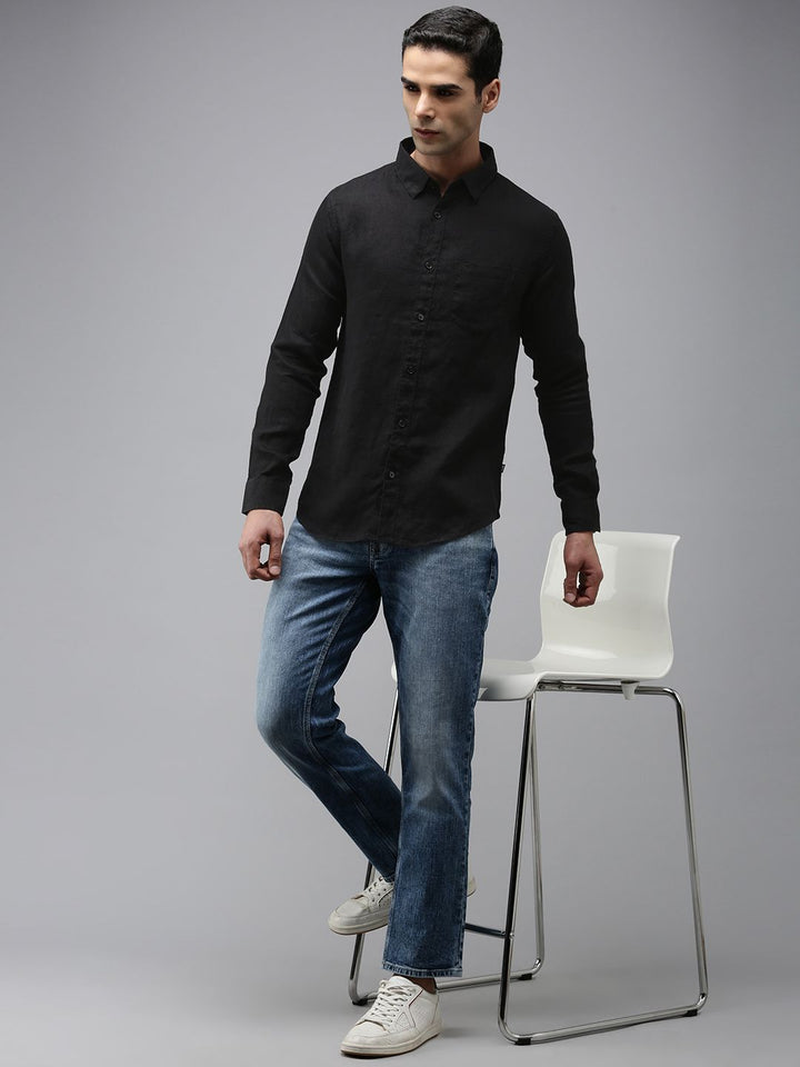 SPYKAR Solid Slim Fit Pure Linen Casual Shirt