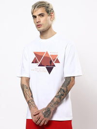 Bewakoof Wander Geometry Graphic Printed Oversized T-shirt