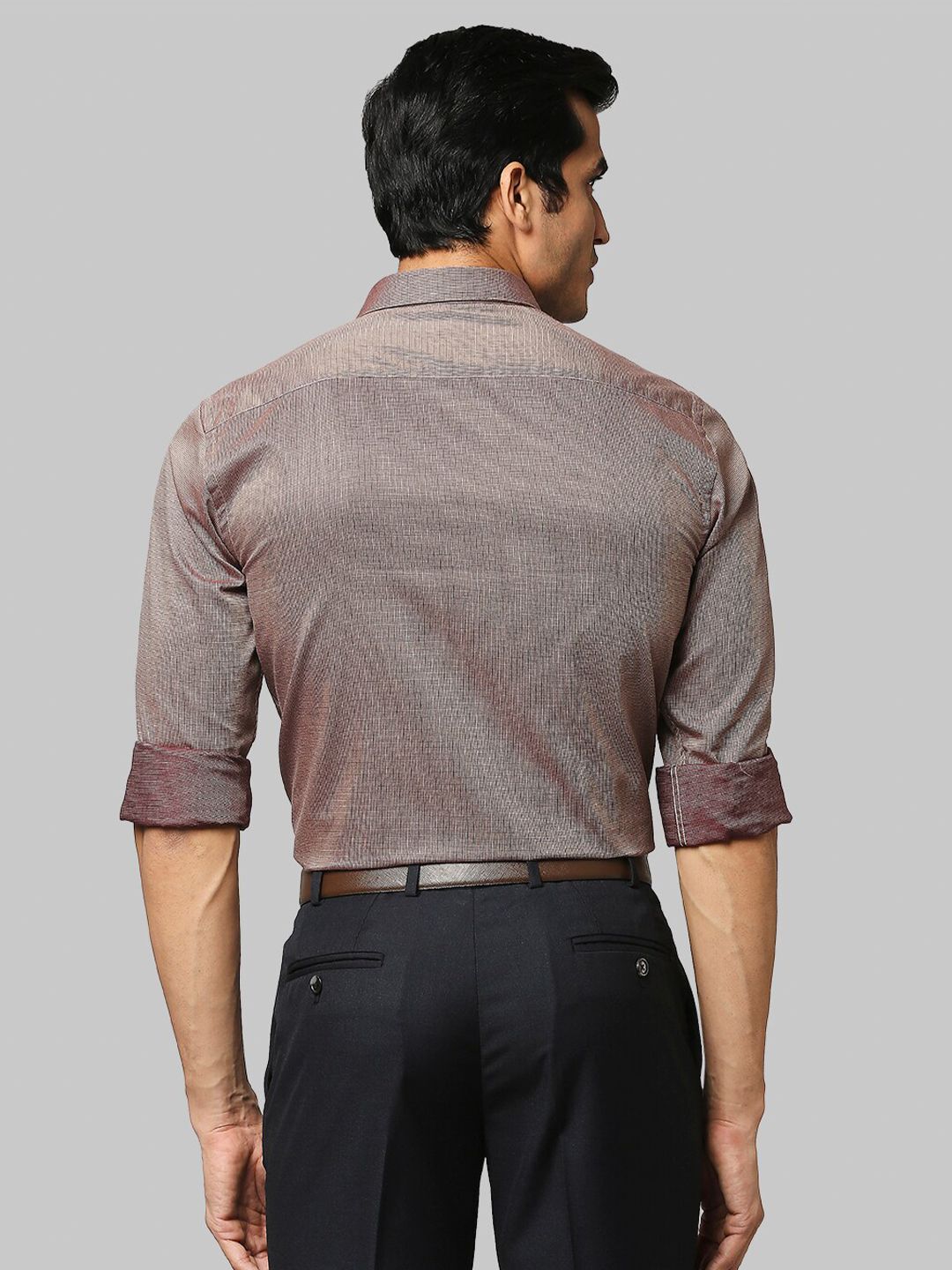 Park Avenue Men Brown Slim Fit Checked Cotton Formal Shirt