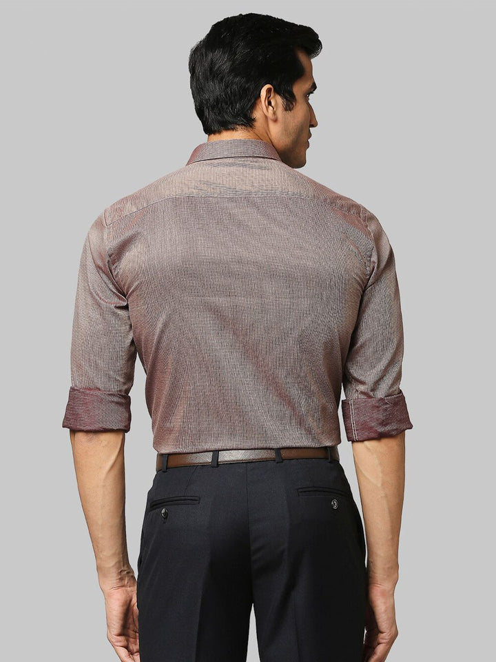 Park Avenue Men Brown Slim Fit Checked Cotton Formal Shirt