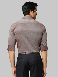Park Avenue Men Brown Slim Fit Checked Cotton Formal Shirt