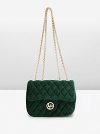 Lino Perros Women Checked Structured Sling Bag with Quilted DEtail