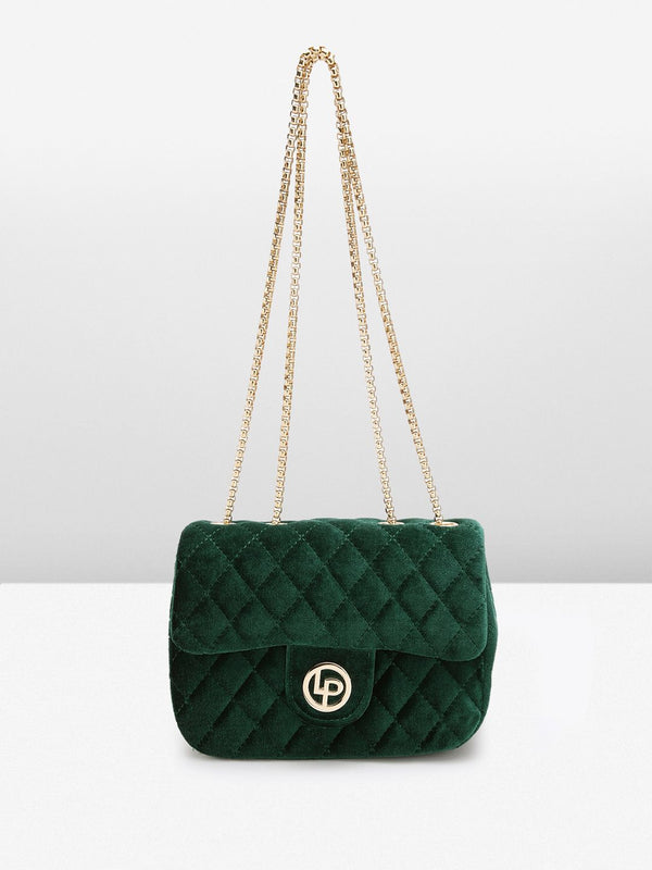 Lino Perros Women Checked Structured Sling Bag with Quilted DEtail