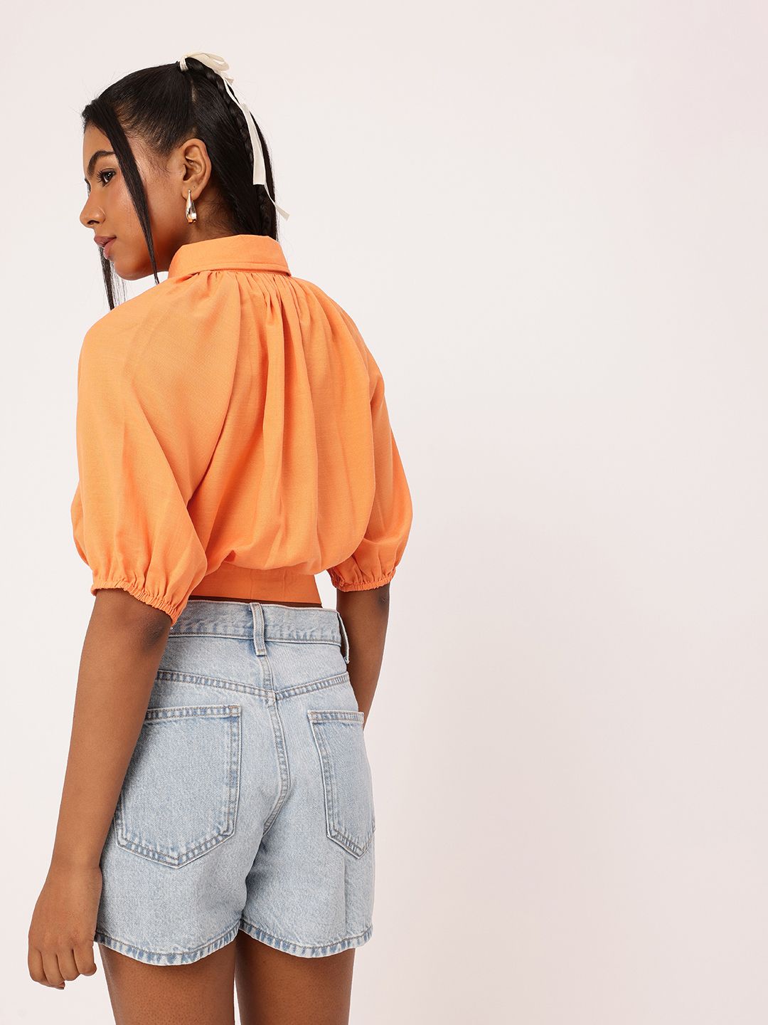 DressBerry Cute Femi Peek-a-boo Pretty Lace Crop Shirt