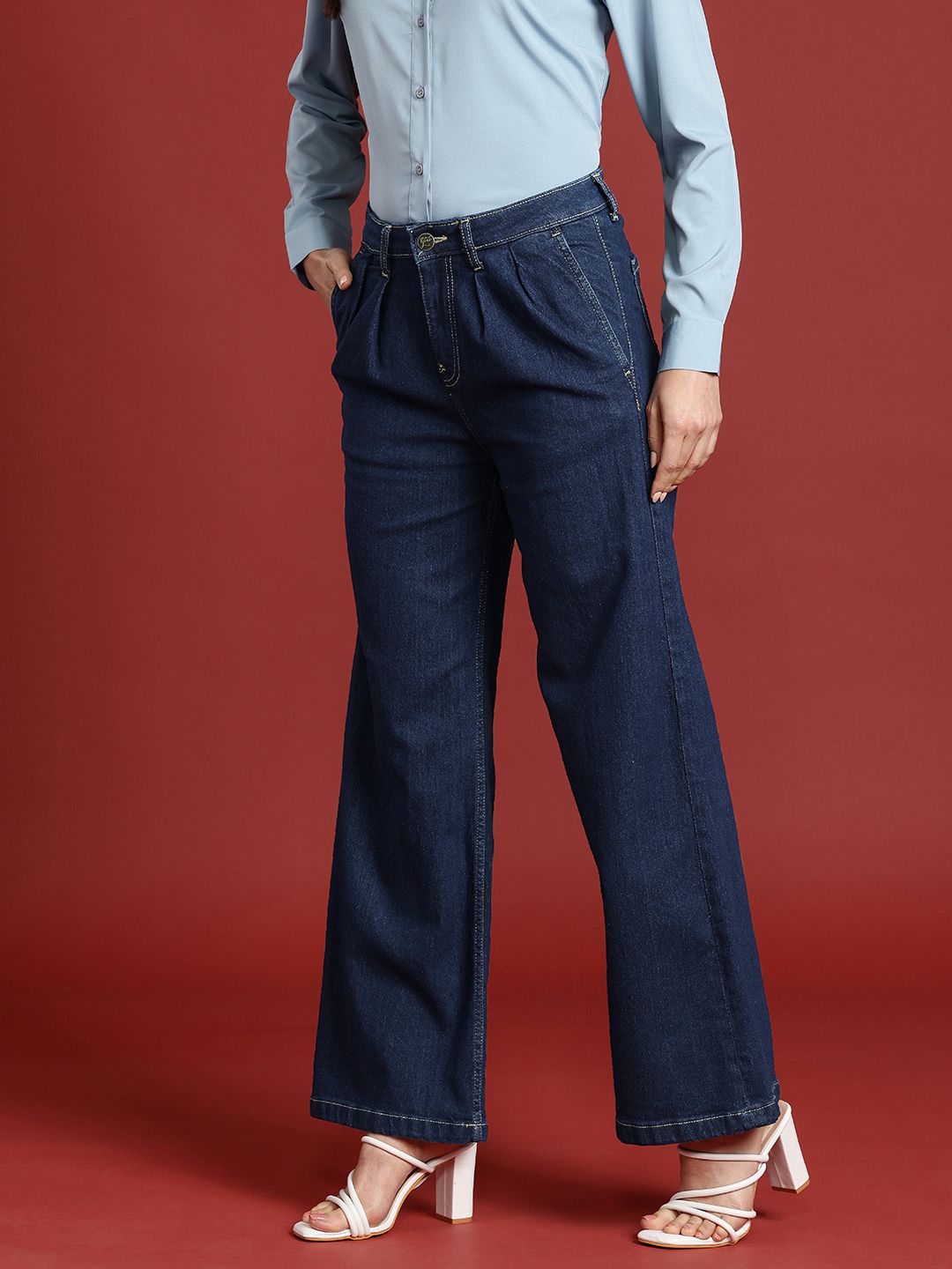 all about you Women Wide Leg High-Rise Stretchable Jeans