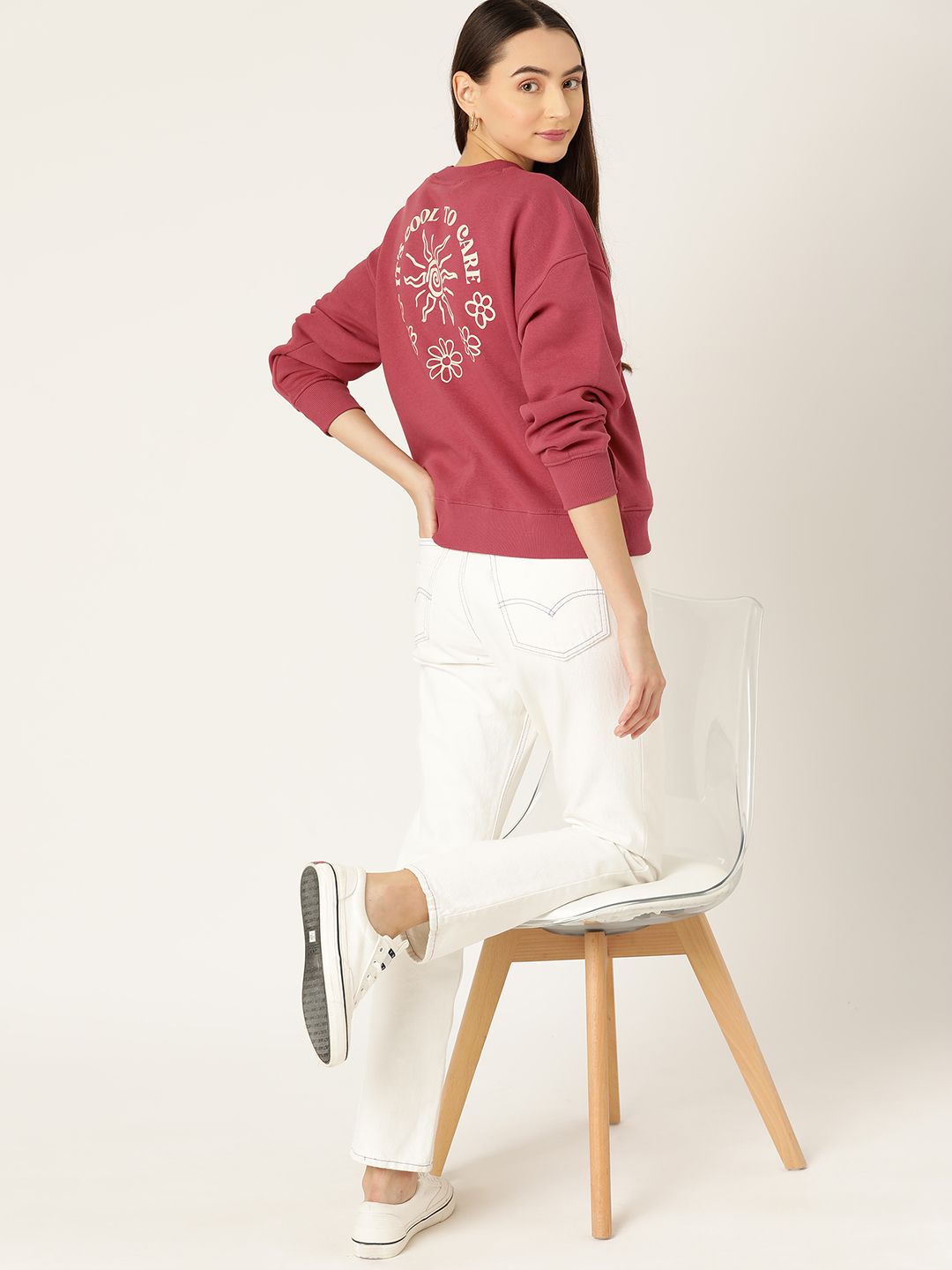 DressBerry Printed Drop-Shoulder Sweatshirt