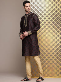 House of Pataudi Paisley Printed Regular Jashn Kurta with Churidar