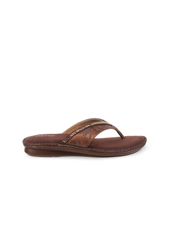 Metro Women Brown Printed Sandal