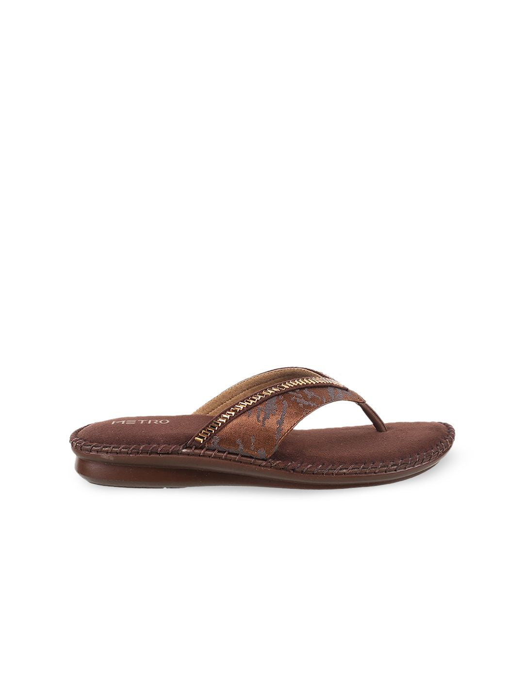 Metro Women Brown Printed Sandal