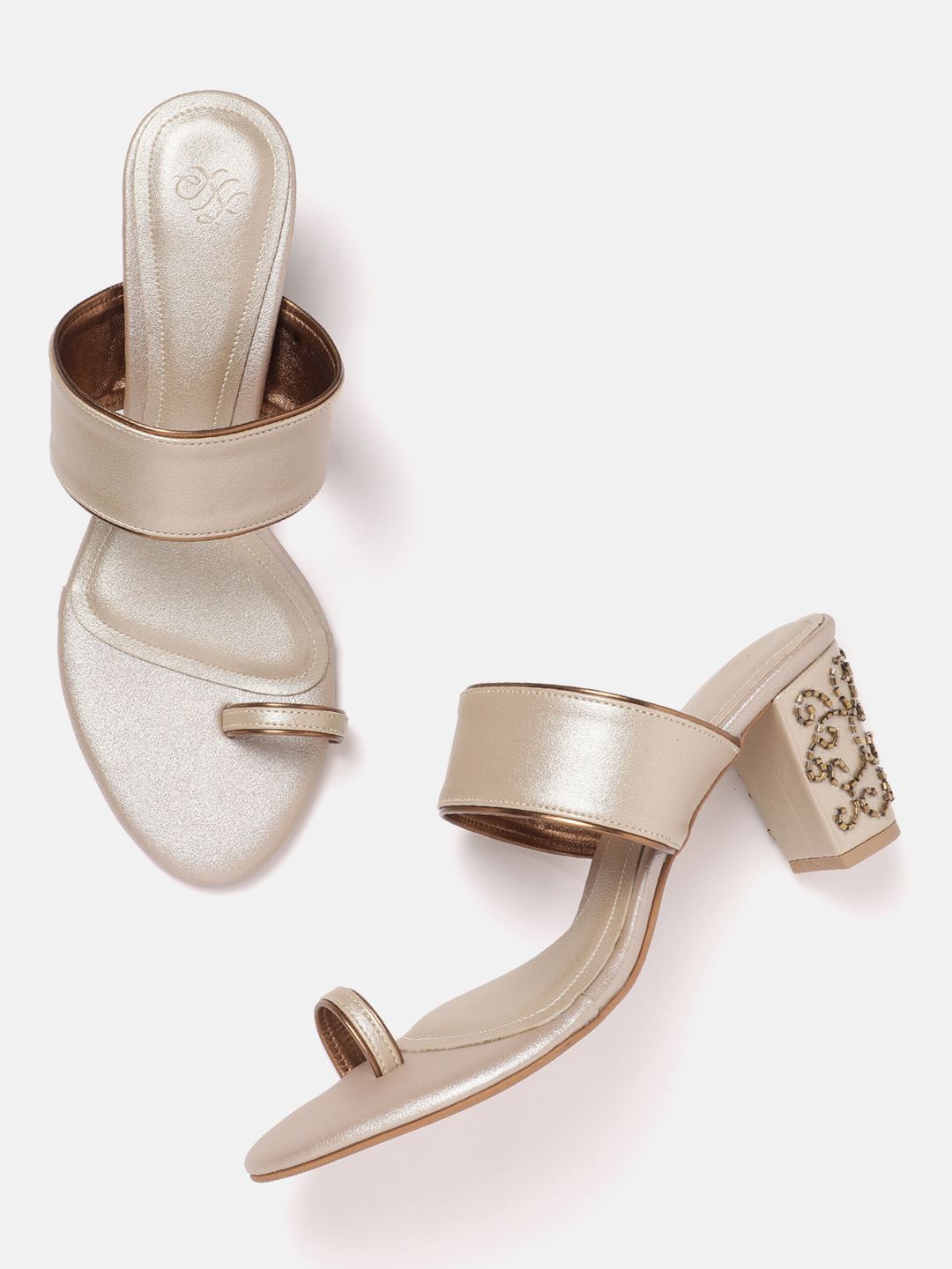 House of Pataudi Ethnic Embellished Block Heels