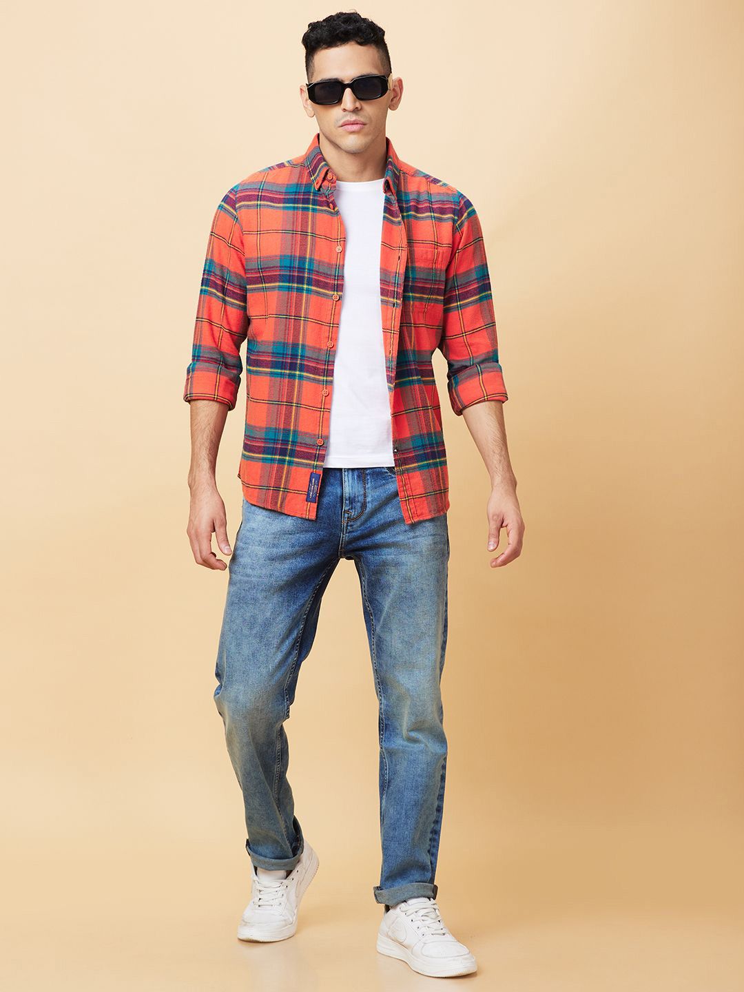 Being Human Men Slim Fit Tartan Checks Opaque Checked Casual Shirt