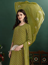 KALINI Women Ethnic Motifs Printed Regular Kurta with Trousers & Dupatta