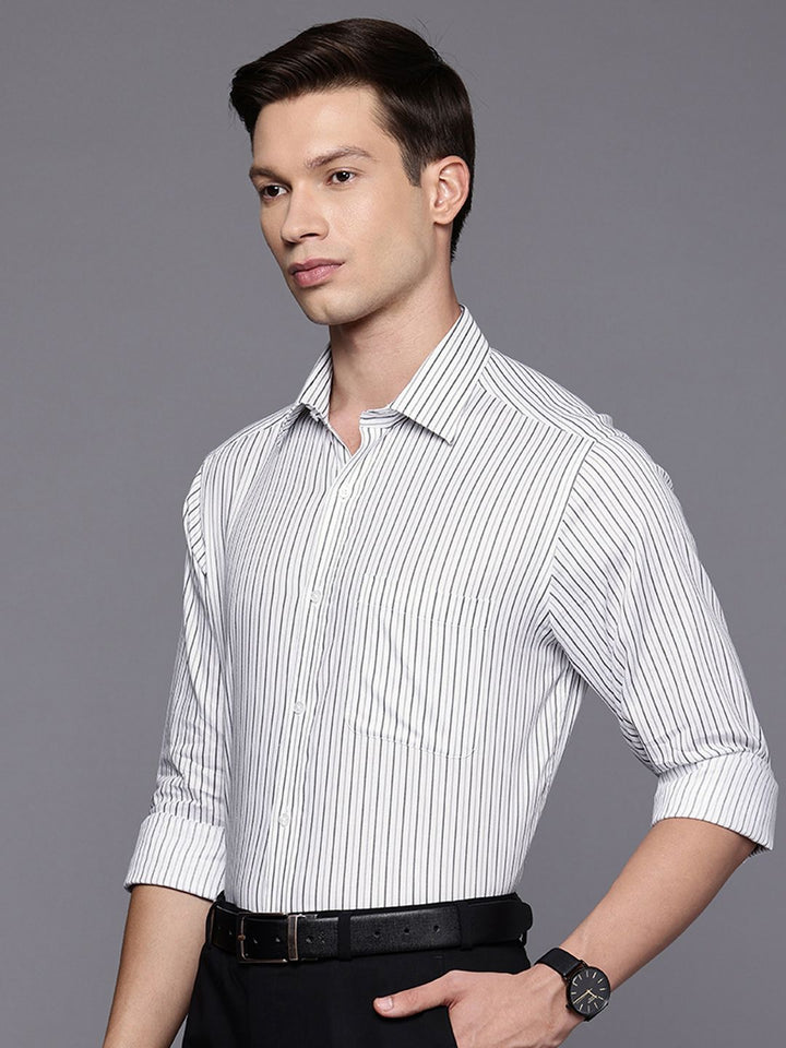 Raymond Pure Cotton Slim Fit Striped Formal Shirt