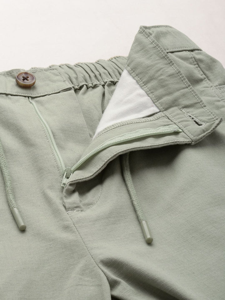 The Indian Garage Co Men Solid Cotton Joggers Trousers