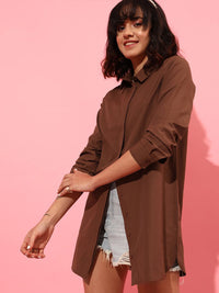 STREET 9 Pure Cotton Spread Collar Boxy Fit Casual Shirt