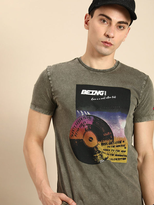 Being Human Men Graphic Printed Pure Cotton T-shirt