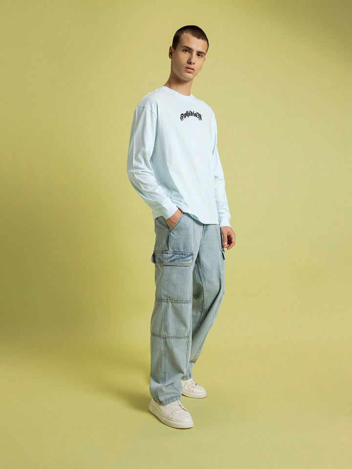 Bewakoof Men Typography Printed Round Neck Pure Cotton Oversized T-shirt