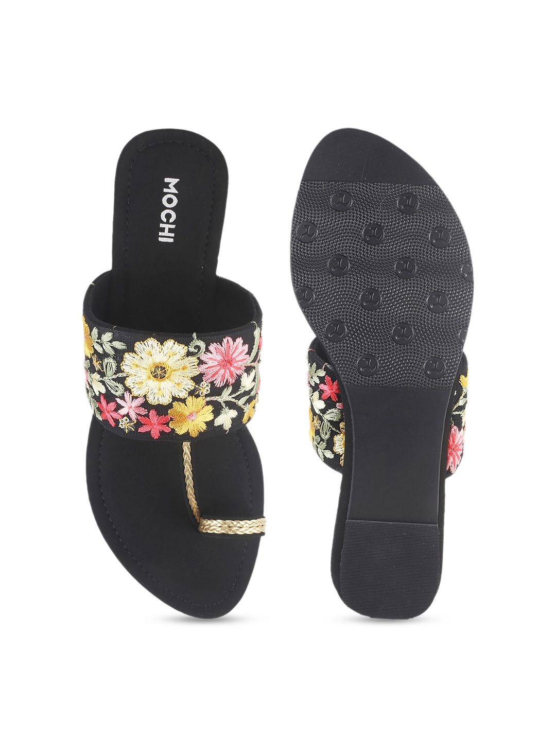 Mochi Embroidered Ethnic One Toe Flat