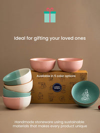 URBAN SPACE Pink 2 Pieces Printed Matte Dishwasher and Microwave Safe Bowls