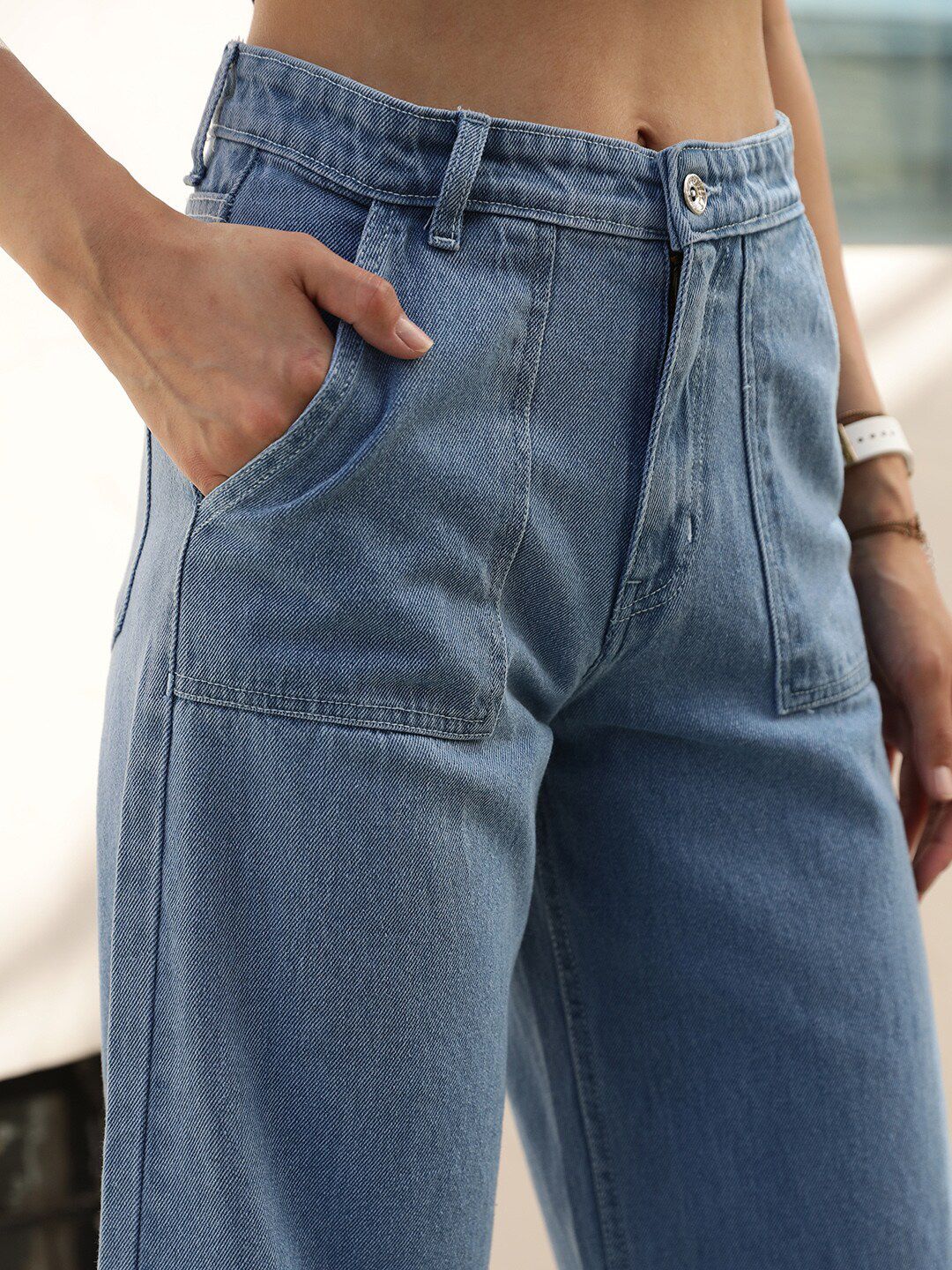 STREET 9 Women Jean Wide Leg High-Rise Pure Cotton Jeans