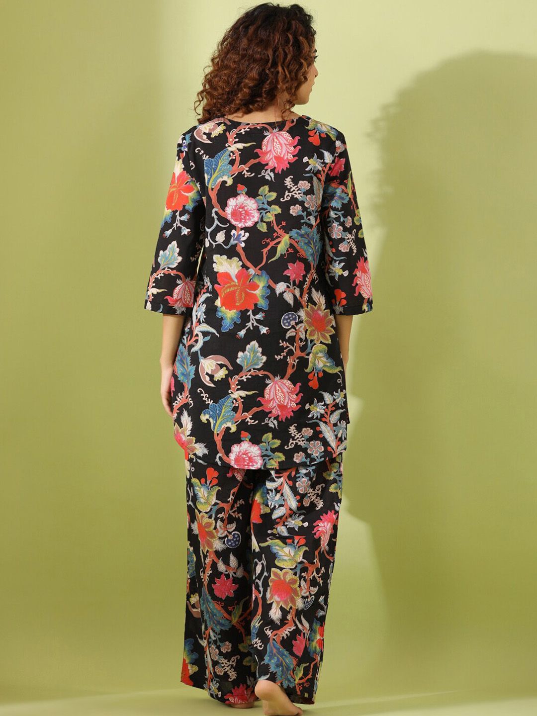 SANSKRUTIHOMES Floral Printed Pure Cotton Night suit