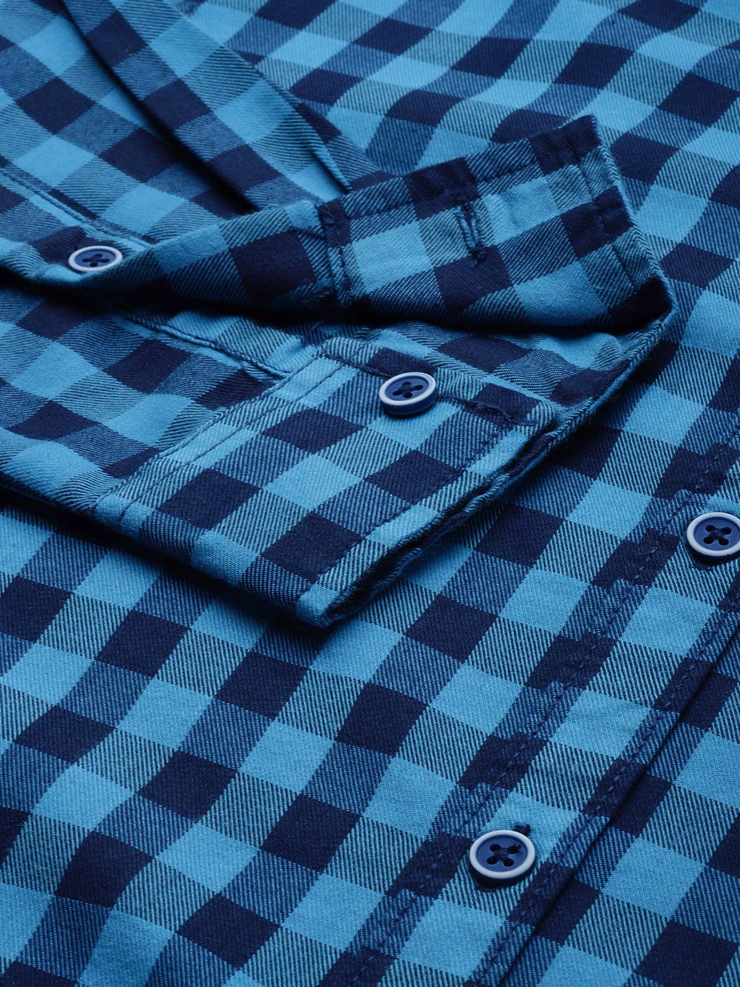 The Indian Garage Co Checked Pure Cotton Casual T-Shirt