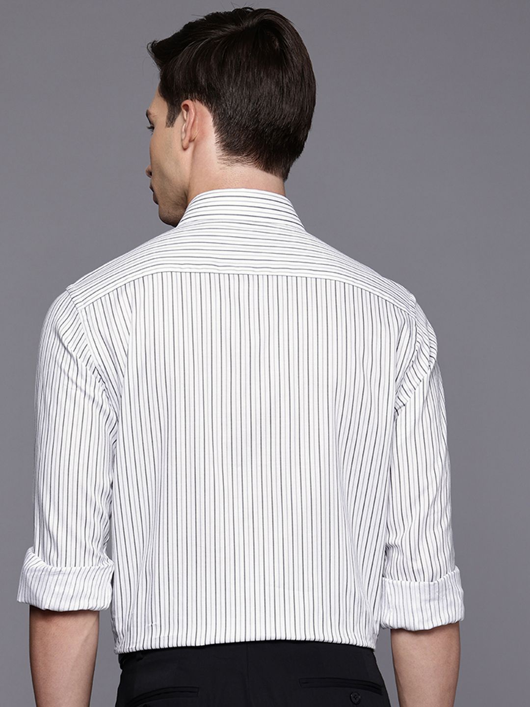 Raymond Pure Cotton Slim Fit Striped Formal Shirt