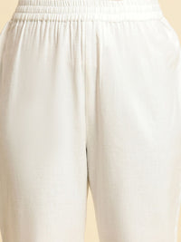 W Women Slim Fit Mid-Rise Cotton Regular Trousers