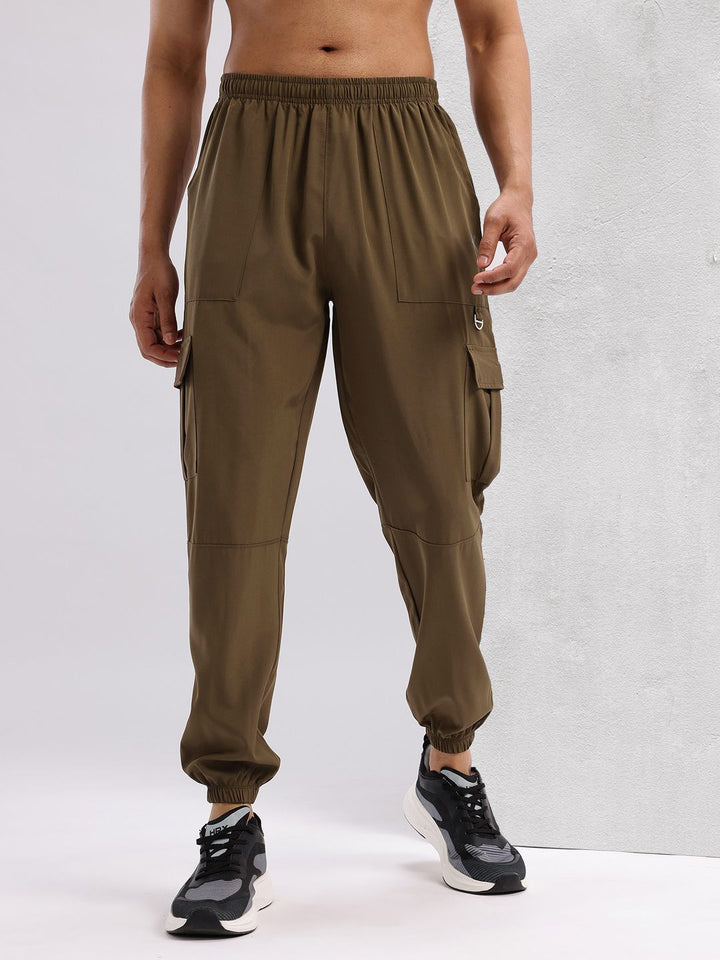 HRX by Hrithik Roshan Men Panelled Mid-Rise Rapid-Dry Training Cargos