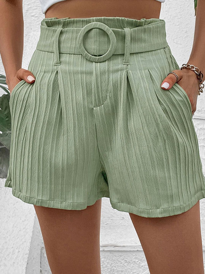 DressBerry Women Crinkled Shorts with Belt