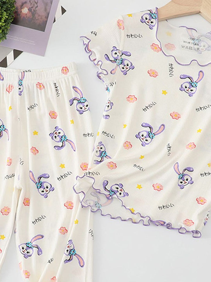 YK Girls Printed T-shirt with Trousers