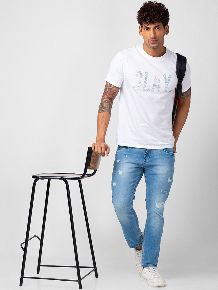 SPYKAR Men Kano Slim Fit Low Distress Heavy Fade Cotton Jeans