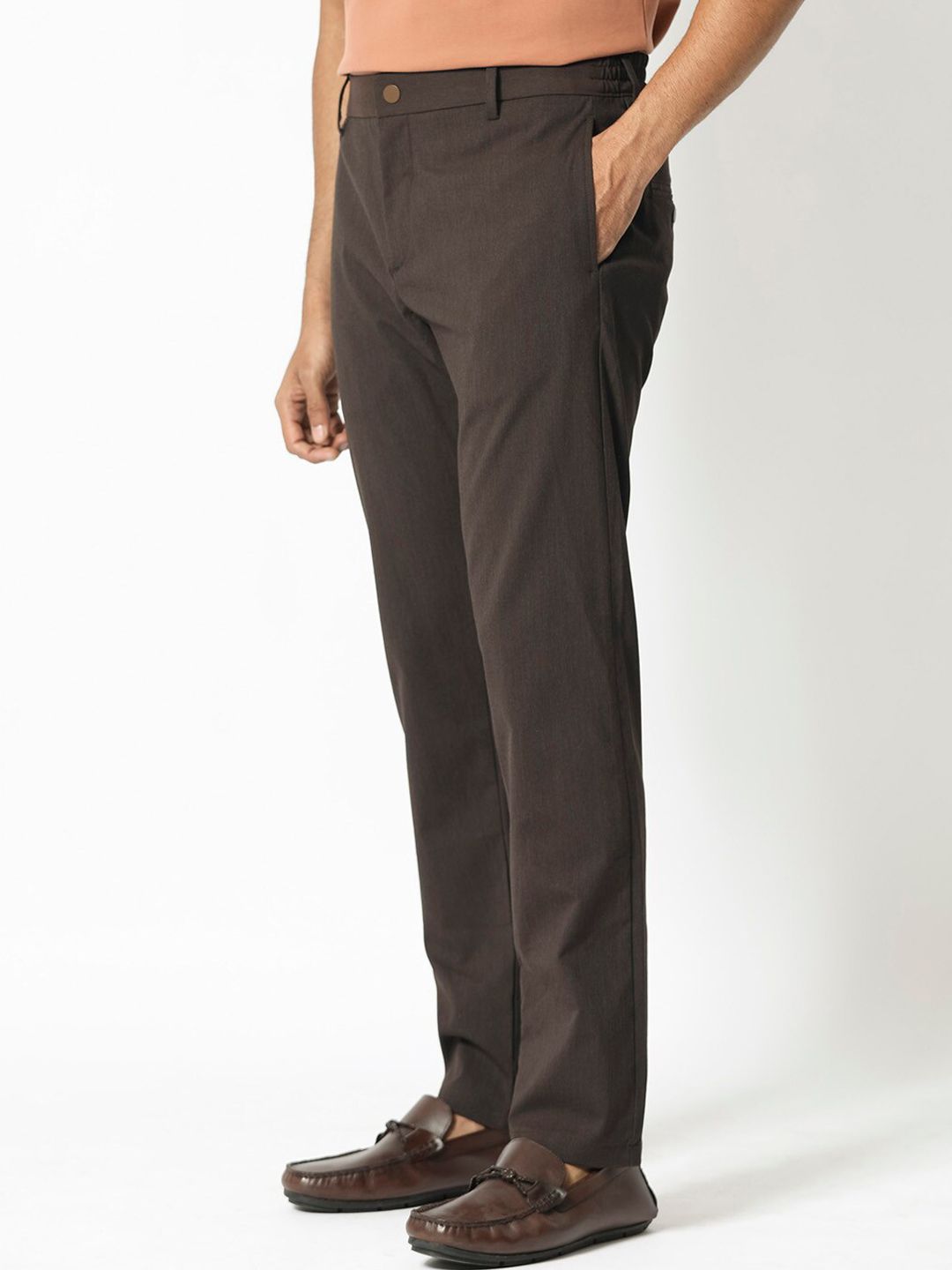 RARE RABBIT Men Piper Mid-Rise Slim Fit Cotton Trouser