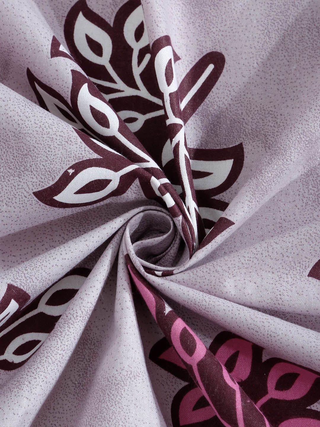 KLOTTHE Purple Floral 400 TC King Bedsheet with 2 Pillow Covers