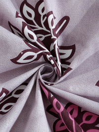 KLOTTHE Purple Floral 400 TC King Bedsheet with 2 Pillow Covers