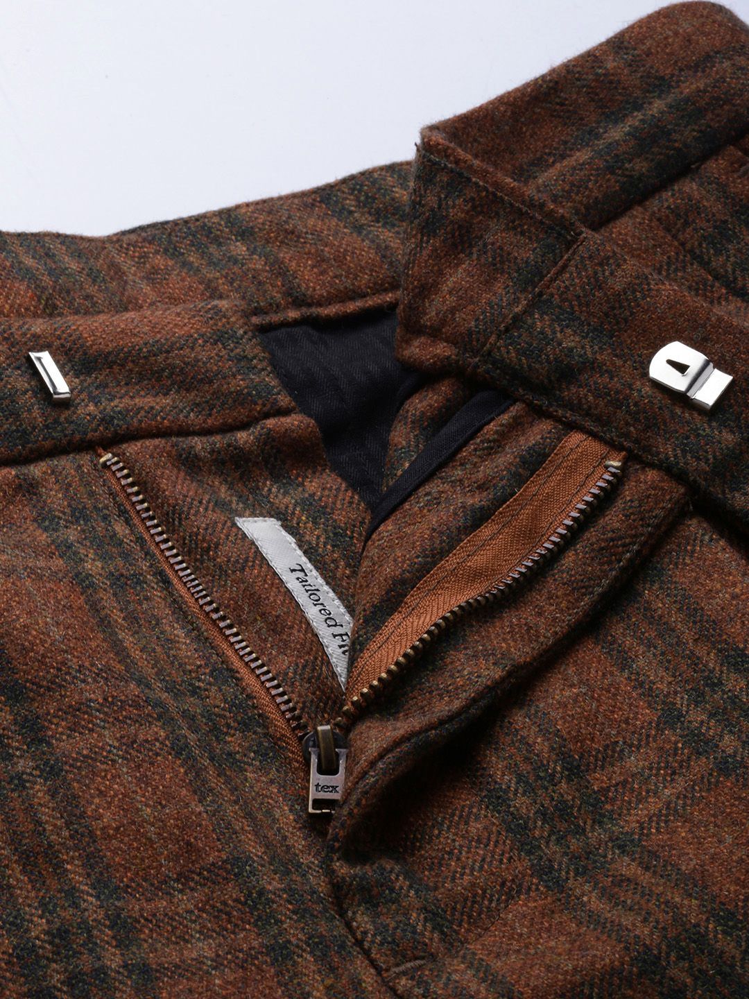 Mr Bowerbird Men Checked Tailored Pleated Trousers