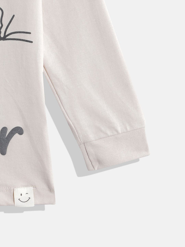 Happy Faces Girls Pure Cotton Peanuts Printed T-shirt with Joggers