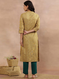 W Ethnic Motifs Printed Regular Thread Work Kurta with Trousers