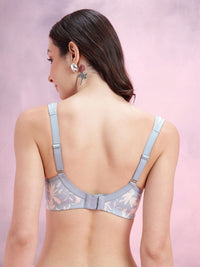 DressBerry Floral Print Medium Coverage Lightly Padded Non-Wired T-shirt Bra DRM-DB-MK07C