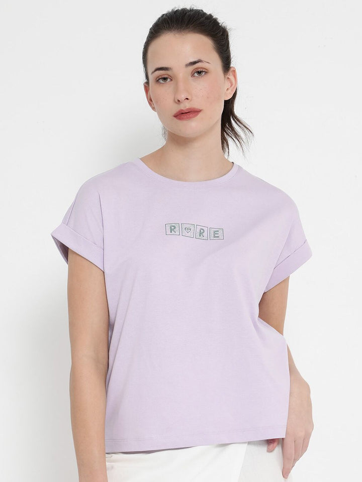 RAREISM Alexy Typography Printed Extended Sleeves Round Neck T-shirt