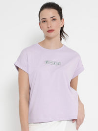 RAREISM Alexy Typography Printed Extended Sleeves Round Neck T-shirt