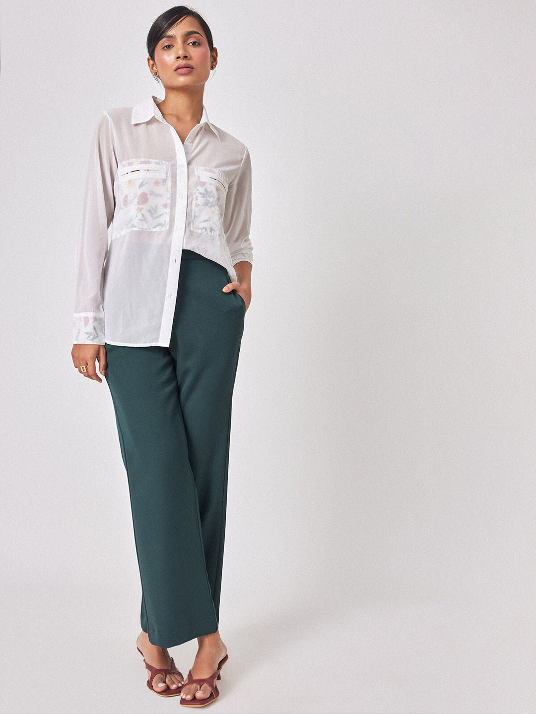 The Label Life Floral Printed Comfort Georgette Casual Shirt