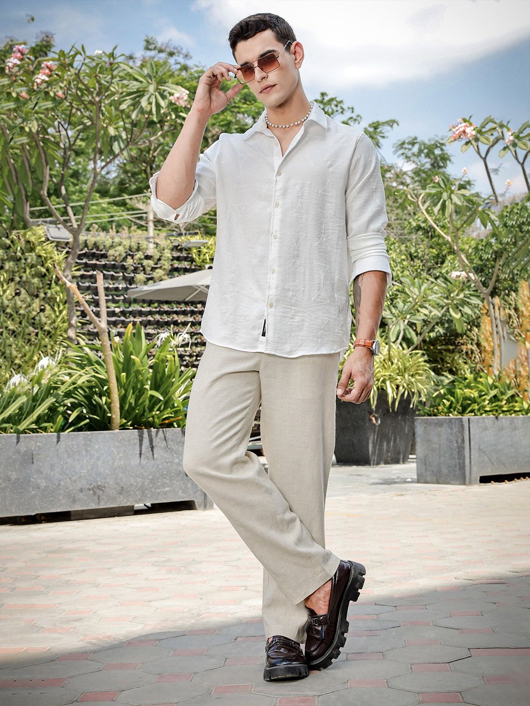 Thomas Scott Men Smart Slim Fit Opaque Casual Shirt