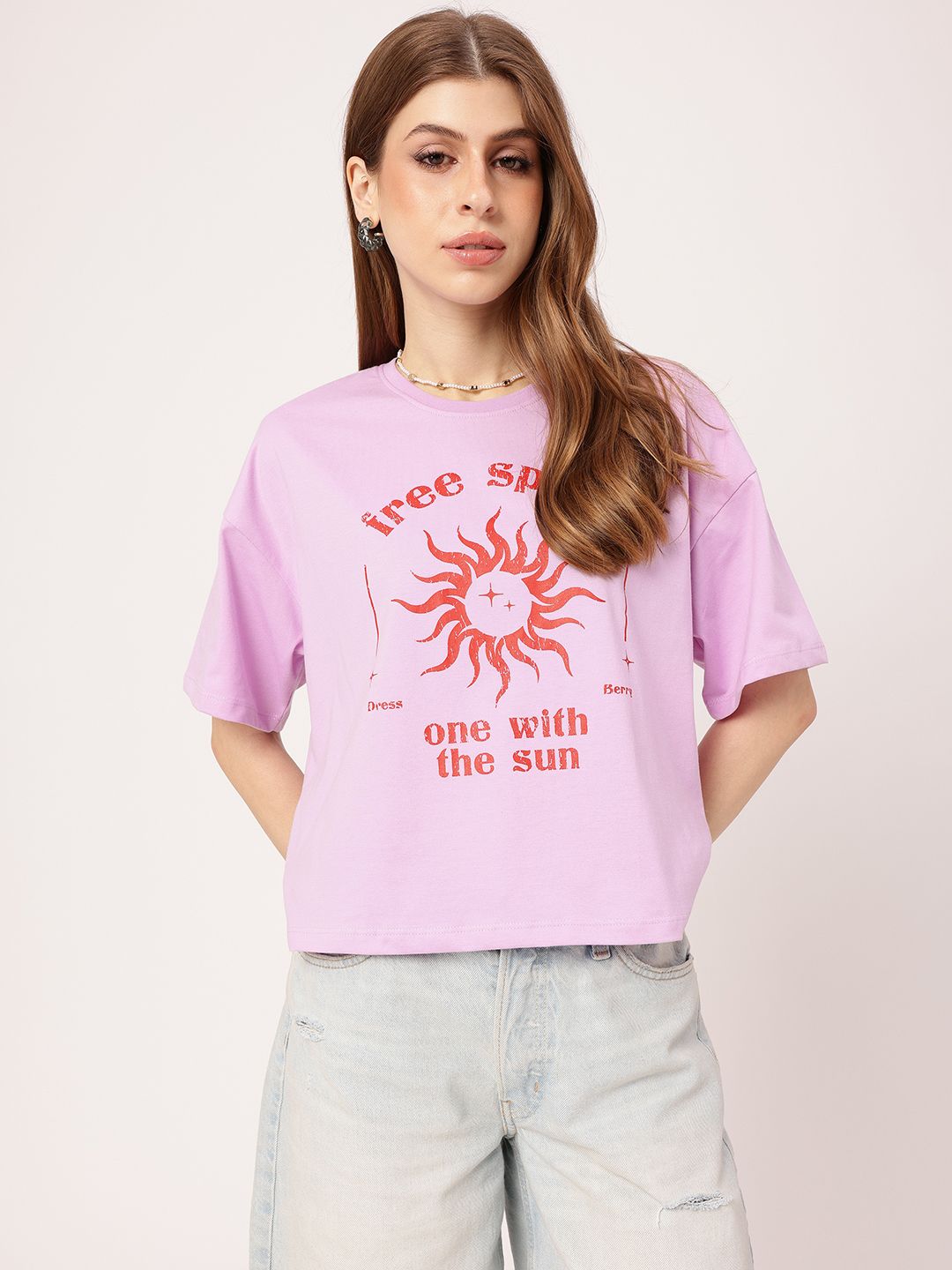 DressBerry Let Your Light Shine Printed Boxy T-shirt