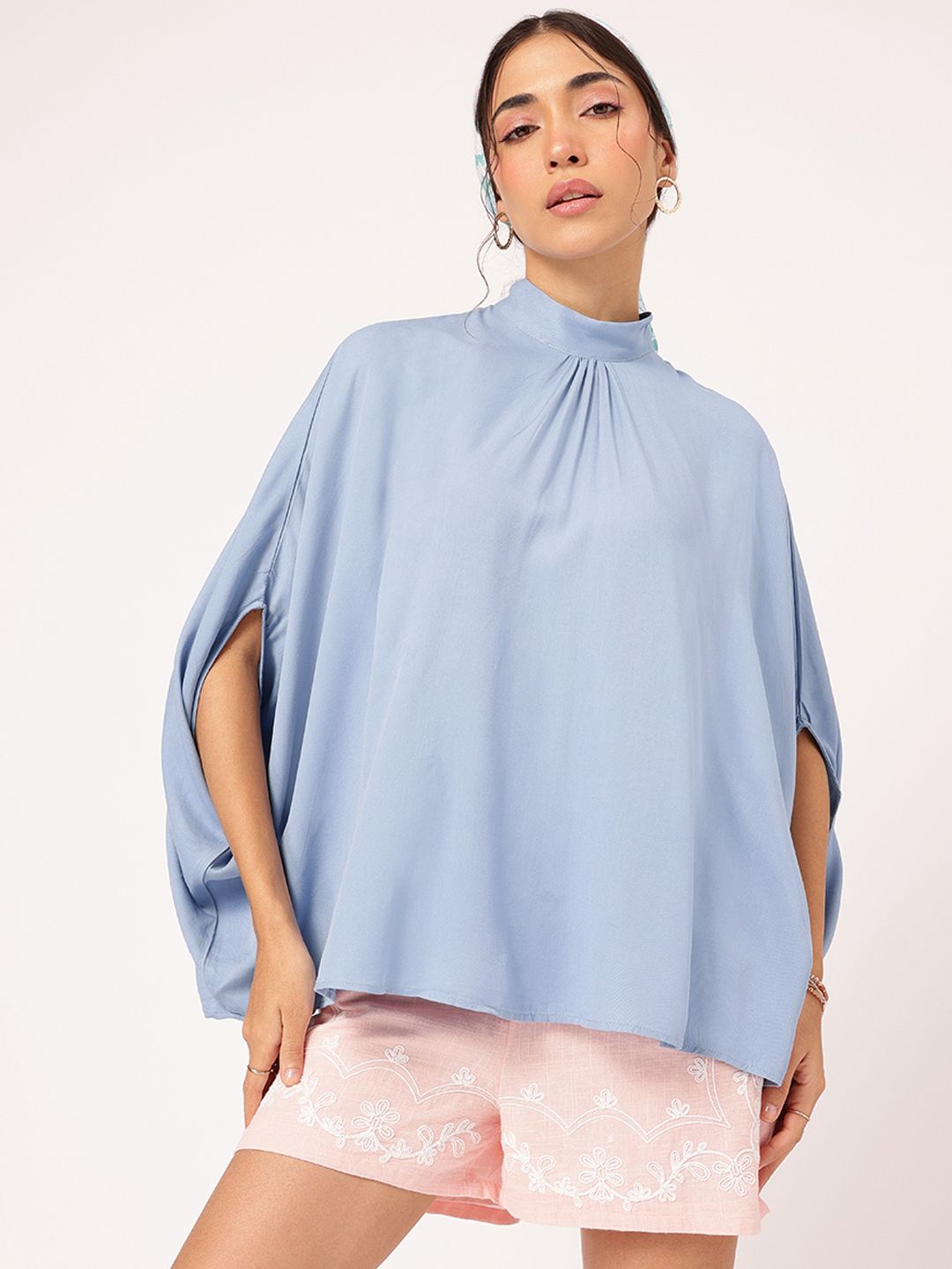 DressBerry Retro Rave High Neck Cape Top