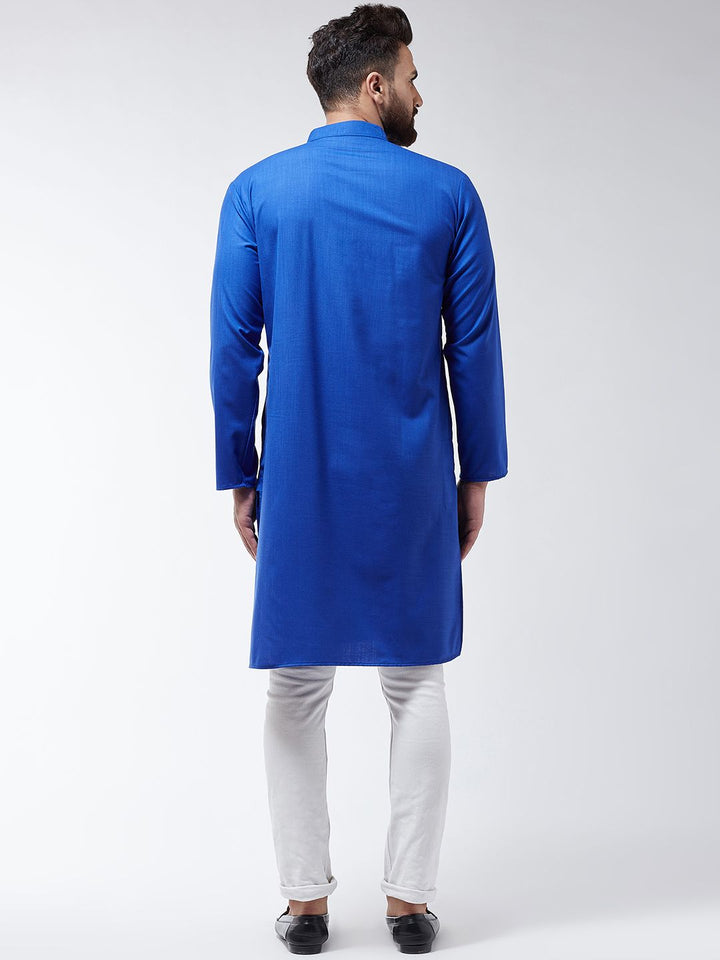 SOJANYA Lelaki Biru Solid Kurta Lurus
