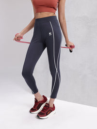 HRX by Hrithik Roshan Women Contrast Stitching High-Rise Rapid-Dry Cropped Training Tights