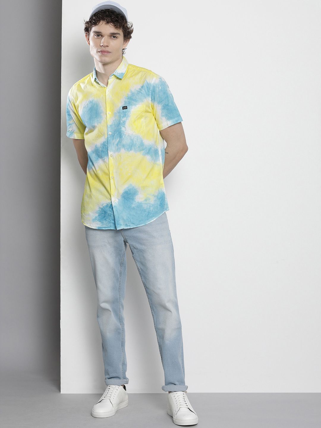 The Indian Garage Co Men Regular Fit Overdyed Resortwear Shirt