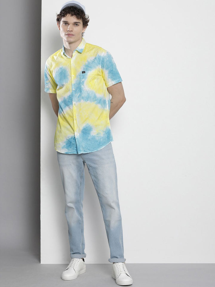 The Indian Garage Co Men Regular Fit Overdyed Resortwear Shirt